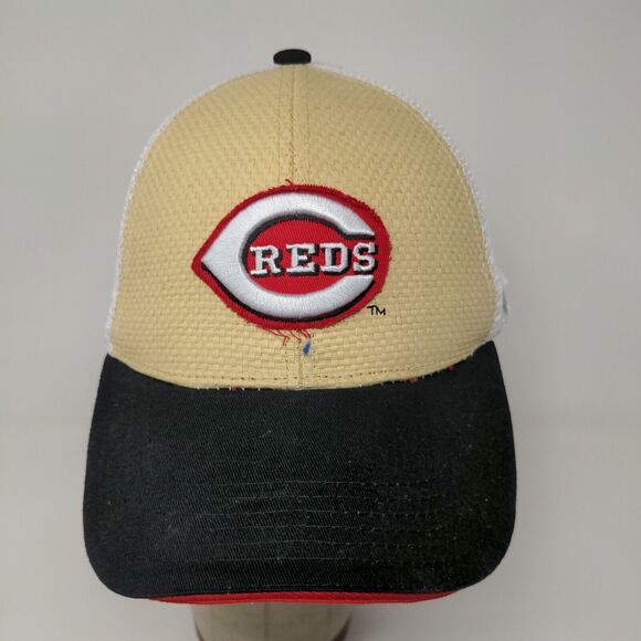 Cincinnati Reds MLB Snapback Mesh Back Hat Gold White Adjustable Montgomery Inn - Picture 3 of 12